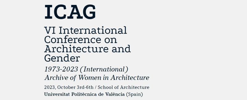 Save the date! VI International Conference on Architecture and Gender