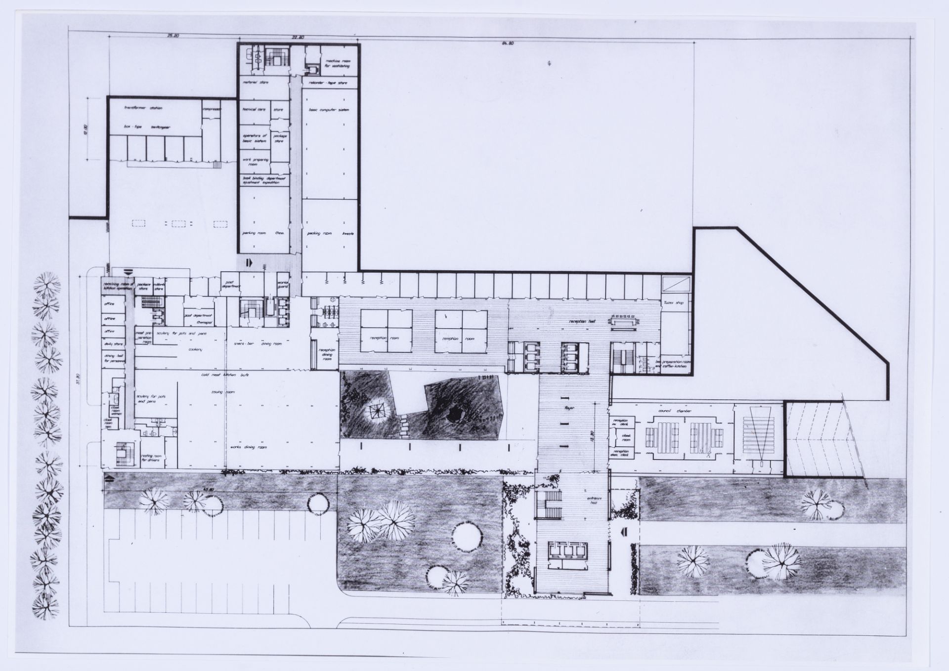 Chemapol Investa, půdorys 1. NP, Archiv Zdenky Novákové Chemapol Investa, půdorys 1. NP