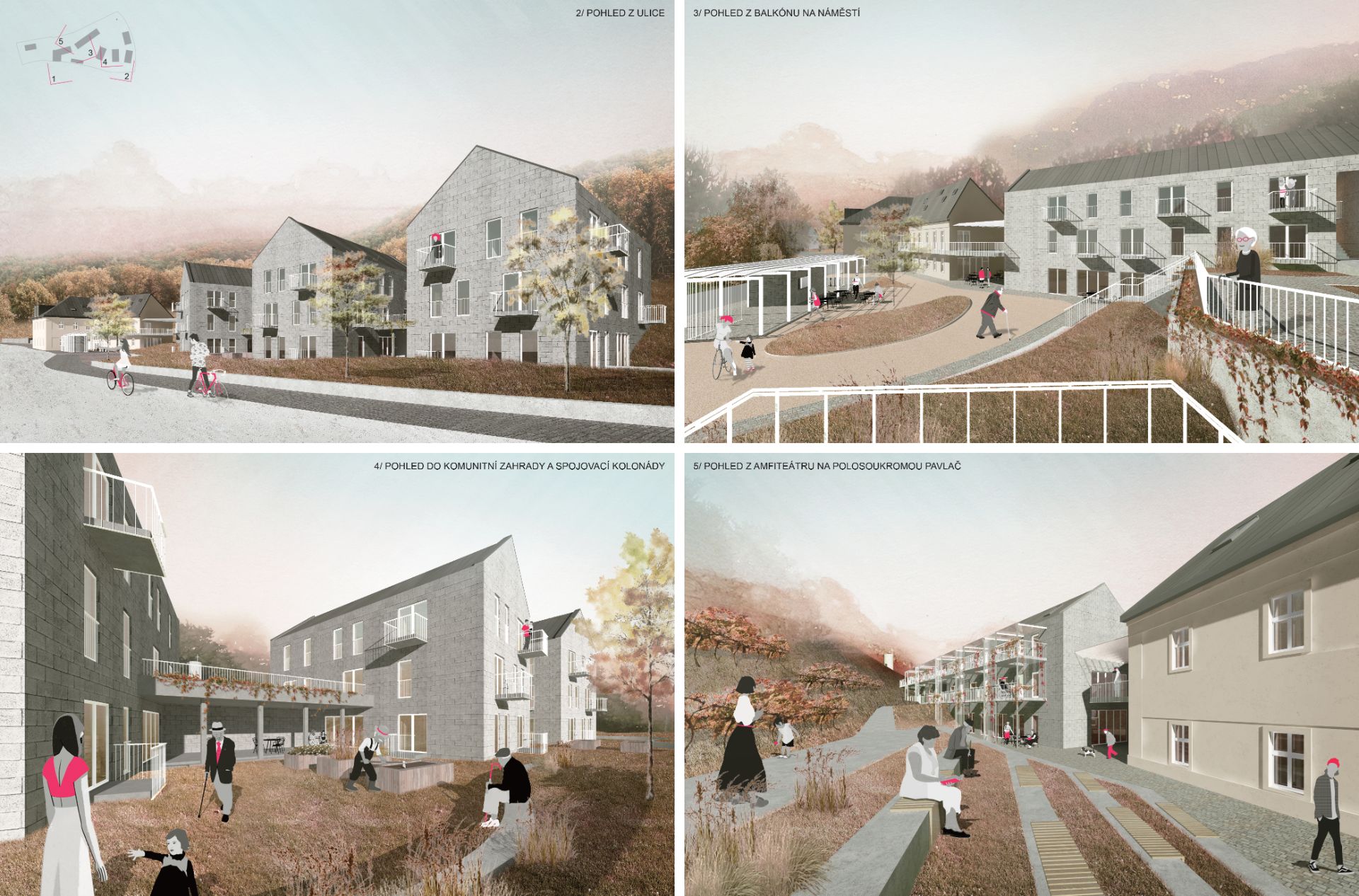 Seniorské centrum Šatovka_exteriér_dílčí pohledy