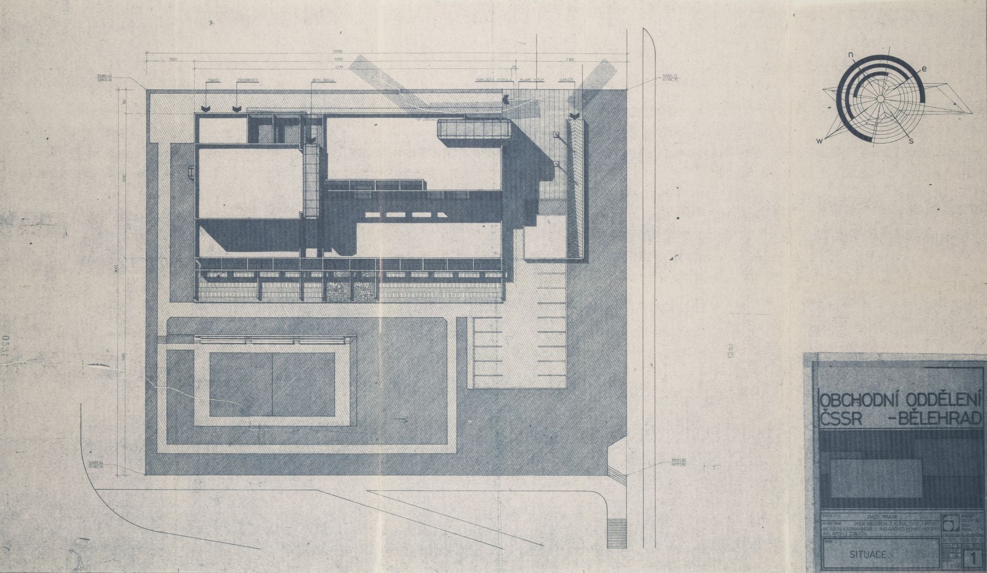 Budova obchodního oddělení velvyslanectví ČSSR v Bělehradě (Srbsko)_situační plán