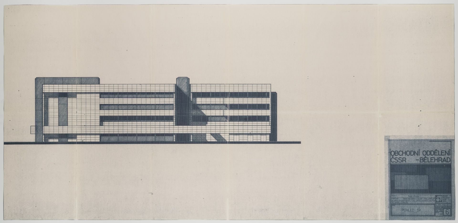 Budova obchodního oddělení velvyslanectví ČSSR v Bělehradě (Srbsko)_severovýchodní pohled