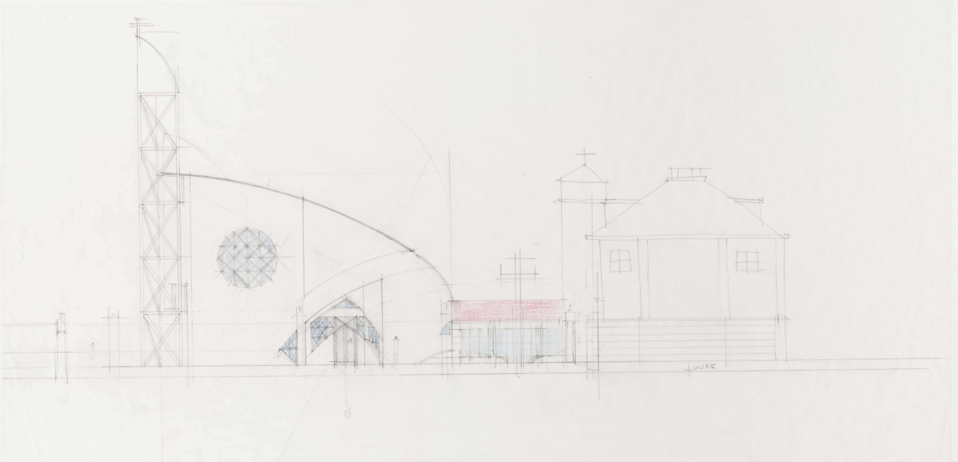 Soutěžní návrh kostela, Praha-Strašnice, 4