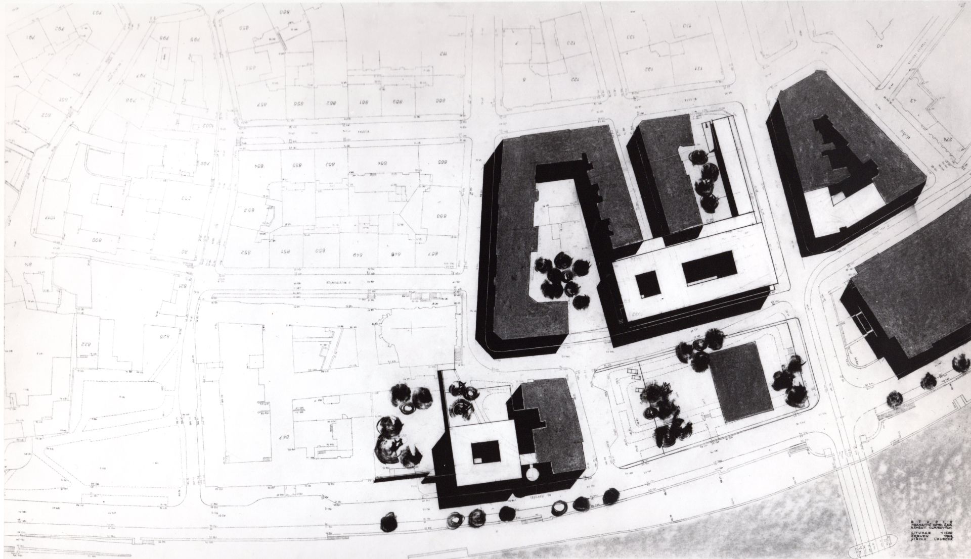 Jiřina Loudová, Studie transitního hotelu ČSA, situace, Pozůstalost Jiřiny Loudové Jiřina Loudová_Studie hotelu ČSA_1