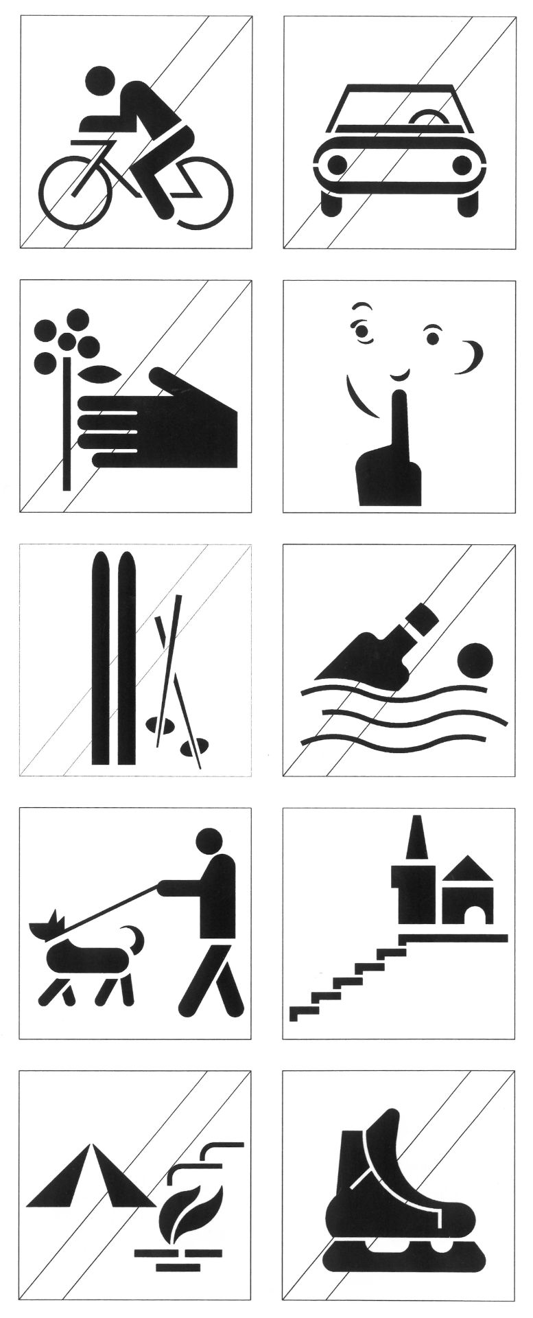 Informační systém Průhonického parku, piktogramy, archiv Evy Fantové Fantová_Průhonice_1