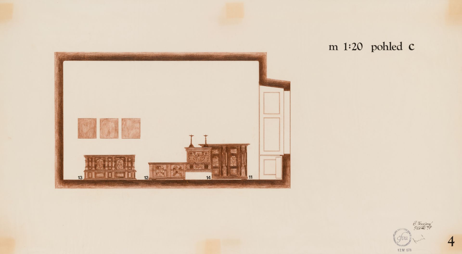 Permanent exhibition of the development of furniture from the UPM collections at Duchcov Castle, exposition of Gothic and Renaissance, view, archive of Daniela Fenclova Fenclová_Duchcov_2