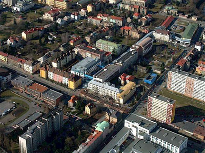 Axmannová_Klaudiánova nemocnice – letecký snímek komplexu