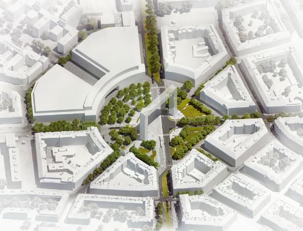 Návrh v mezinárodní architektonické soutěži na Vítězné náměstí, Praha