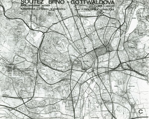 Soutěžní návrh na urbanisticko-architektonické řešení sídelní zóny Brno-Gottwaldova (dnes Cejl)