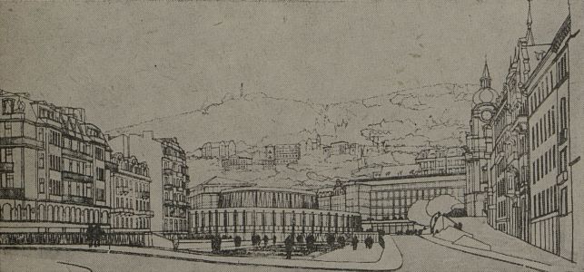 Soutěžní návrh ve druhé urbanisticko-architektonické soutěži na řešení lázeňského centra a Vřídla, Karlovy Vary