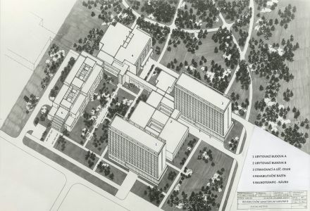 Úvodní projekt objektu balneoterapie, Rehabilitační sanatorium Karviná, dnes Lázně Darkov – Rehabilitační sanatorium, Karviná